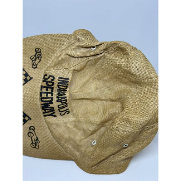 VTG 80s Indianapolis Speedway 500 Racing Hat Burlap-Style Retro Cap One-Size - Picture 4 of 7